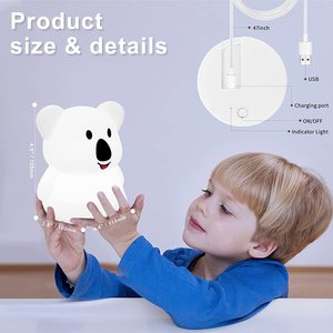 Koala lampe LED Veilleuse Pour <span class=keywords><strong>Bebe</strong></span> Enfant Capteur Musical Enfant Babi Chambre Silicon Cartoon Lampe Sommeil Veilleuse Veilleuse pour Enfants - Product Image 5