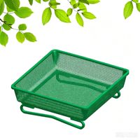 Plateau d'alimentation carré pour oiseaux, surface en maille drainable, grande capacité, support d'alimentation au sol de 17,5 cm, mangeoire pour oiseaux sauvages de jardin