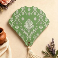 Invitación de abanico personalizada para ceremonia Nikah, tarjeta de agradecimiento con impresión a doble cara, tarjeta de programa, abanico de papel para boda musulmana