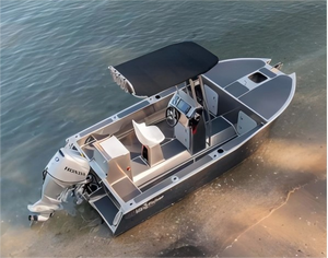 Bateau à catamaran en aluminium de 16 pieds, bateau à double coque en aluminium multi-usages pour la mer, la rivière, OEM ODM - Product Image 1