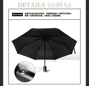 <span class=keywords><strong>Parapluie</strong></span> pliant classique entièrement automatique anti-UV avec tube en fer, baleines en fibre de verre de 96 cm, cadeaux d'affaires, impression de logo, ouverture automatique - Product Image 3