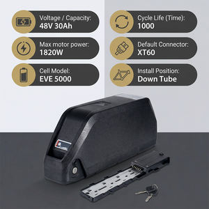 แบตเตอรี่ลิเธียมไอออน 48V 30Ah ของ UK พร้อมระบบติดตาม GPS สำหรับจักรยานไฟฟ้า 1800W สกู๊ตเตอร์ รถสามล้อถีบ  ชุดแบตเตอรี่แบบติดตั้งใต้ท่อพร้อมกล่อง - Product Image 3