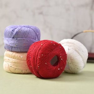 Cotone/Acrilico Transfrontaliero N. Filato 6 <span class=keywords><strong>in</strong></span> 1 per Lavori a Maglia Fai da Te: Pizzo, Paillettes, Filo, Tinto, Traspirante, per Primavera Estate - Product Image 2