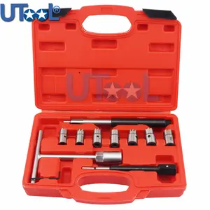 10PC DIESEL Injector Seat Cutter Cleaner Tool Set Carbon Remover