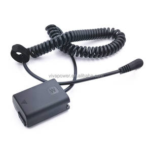 NP-FW50 Dummy Batterie AC PW20 Coupleur DC Mâle Connecteur D'alimentation Câble Spiralé pour <span class=keywords><strong>Sony</strong></span> Alpha 7 7R 7S NEX 3 <span class=keywords><strong>A33</strong></span> A55 A37 A6300 A6500 - Product Image 3