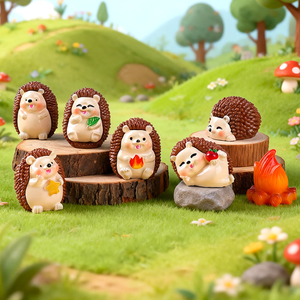 Figuras de resina 3D en miniatura de erizos, juguete sensorial de la naturaleza para bebés, actividad de conteo y clasificación de animales del bosque, decoración a granel para guardería - Product Image 3