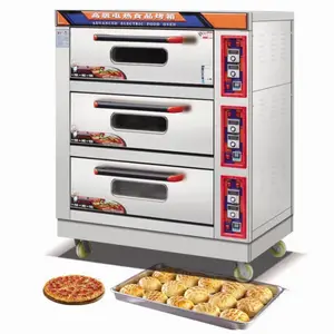 Commercial electric bread oven bakery equipment gas 3 deck 6 trays deck oven for pizza