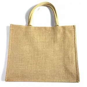 Omuz askısı düz jüt plaj çantaları logo baskı jüt alışveriş çantası promosyon hessian çuval bezi tote jüt çanta