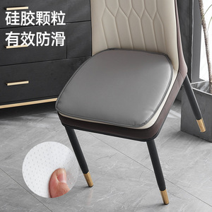 Coussin de chaise en cuir imperméable, résistant aux taches, couleur unie, fermeté moyenne, pour salon - Product Image 2