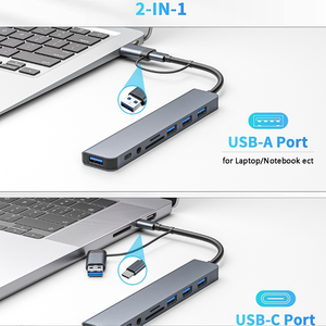 TUTI venta al por mayor divisor Adaptador tipo <span class=keywords><strong>C</strong></span> estación de acoplamiento <span class=keywords><strong>Usb</strong></span> <span class=keywords><strong>C</strong></span> Hub 8 en 1 Tipo <span class=keywords><strong>C</strong></span> Hub para computadora portátil - Product Image 5