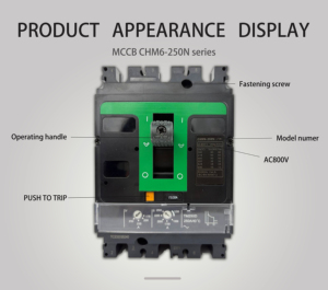 Interruptor Automático de Caja Moldeada CNXE <span class=keywords><strong>CHM6</strong></span>-630N 3P 250A 630A Electrónico Ajustable 100kA Capacidad de Ruptura 220V Fábrica China Envío Rápido - Product Image 3