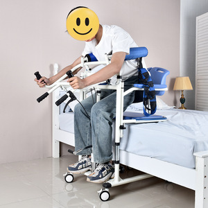 Máquina de transferencia para personas mayores con ajuste de altura de 7 velocidades, equipo de rehabilitación de color azul para asistencia de movilidad junto a la cama - Product Image 1
