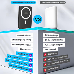 พาวเวอร์แบงค์ระบบแม่เหล็กไร้สาย PD ความจุสูง22.5วัตต์กำลังไฟ5000mAh-10000mAh จอแสดงผล LED แบบ Li-Polymer แบบบางเฉียบ - Product Image 5