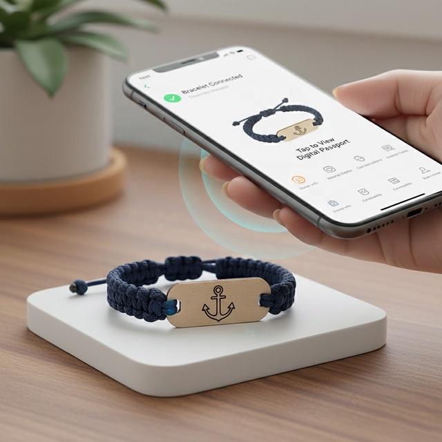 Wholesale Recycled Wooden Adjustable Woven Smart Stable Chip Access Control Performance Event Wood RFID NFC Wristband Bracelet