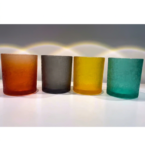 Custom Decoration Professional Manufacturer Iced Effect the Best China Cracking <b>Spray</b> Generous Green Colour 7oz Glass Candle Jar - Product Image 6