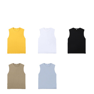 Canotta Sportiva Personalizzata con Logo Ricamato, T-shirt Senza Maniche 100% <span class=keywords><strong>Cotone</strong></span> da Uomo, Maglietta Base Traspirante con Stampa - Product Image 5