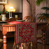 Nouvelle table basse de style américain et européen de luxe / meuble TV / chemin de table / nappe / pièce décorative en tissu long, vintage