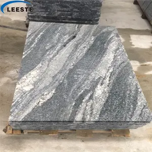 Baru Nero Santiago Rocky Abu-abu Gelombang Gelombang Granit Flamed Brushed Luar Ruangan Ubin Paving Tangga Dinding Granit Alami