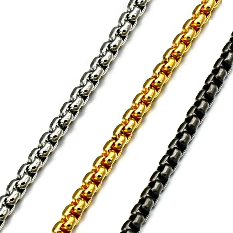 DAICY cheap wholesale top quality stainless steel beads chain for necklace square pearl chain