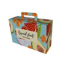 Dossiers en carton ondulé recyclables sur mesure pour l'emballage de fruits, légumes, cadres photo, avec poignée, estampage à chaud, cadeaux, carton kraft