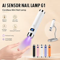 Lampe à ongles UV LED sans fil 2-en-1 avec capteur IA, personnalisable (OEM/ODM), marque privée, professionnelle, rechargeable, pour séchage de vernis gel en salon