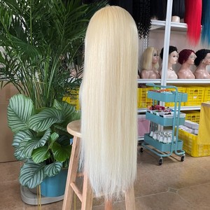 Rubio brasileño 613 HD sin pegamento prearrancado encaje completo frente Peluca de cabello humano 30-40 pulgadas de largo transparente para encaje suizo - Product Image 6