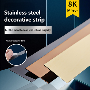 Bande décorative dorée en acier inoxydable standard AiSi laminée à froid auto-adhésive pour mur de fond de télévision - Product Image 5