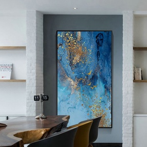 Commercio all'ingrosso <span class=keywords><strong>di</strong></span> arte astratta <span class=keywords><strong>blu</strong></span> e oro acrilico fatto a mano <span class=keywords><strong>dipinto</strong></span> su tela arte della parete decorazione <span class=keywords><strong>di</strong></span> arte moderna dipinti - Product Image 3