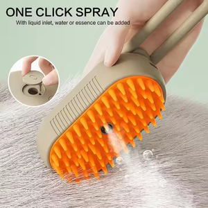 Multifunctional Rotating Lightweight Cat Grooming Steamer <b>Brush</b> Pet Hair Removal Spray Massage Comb 3-in-1 Hotel Use - Product Image 2