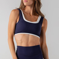 Nouveau soutien-gorge de sport 2026 à blocs de couleur, maintien élevé, bretelles croisées, en Spandex/Nylon, design faux deux pièces, hauts absorbant les chocs