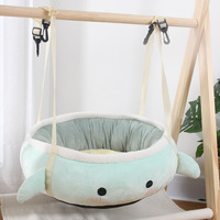 Hamac suspendu pour chat, nid douillet en peluche courte, coton PP respirant, imperméable, multi-usage, chaud pour l'hiver, pour véhicule et intérieur