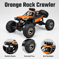 Voiture télécommandée RC Rock Crawler Orange Open Cage Buggy avec fonction Suivez-moi à distance de 50 m, échelle 1:12, électrique, prête à l'emploi pour enfants, utilisation en extérieur