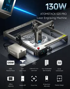 Nieuwe Atomstack X20 S20 Pro 130W Desktop Diy Printer Quad Core Laser Module Cnc Router Snijmachine Lasergravure machines