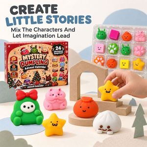 Calendrier de l'Avent de Noël Black Friday : Boîte Mystère Squishy en Forme de Dumpling – Promotion Saisonnière – Coffret Cadeau de Fêtes Anti-stress à Presser - Product Image 2