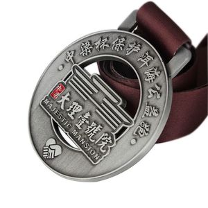 Custom Medal Factory Custom Hollow Round Public Welfare Medal Antique Silver for <strong>Charity</strong> Event Souvenir <strong>Gift</strong> - Product Image 4