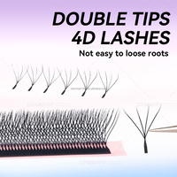 Livraison Gratuite Extensions de Cils 4D Double Pointe Forme W D Mix 8-15mm 0.07mm Éventails Préfabriqués 8D Plateau de Cils pour Usage Professionnel en Salon