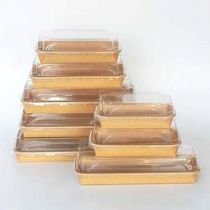 Récipient alimentaire jetable en papier kraft de qualité alimentaire recyclable plateau à sushi en papier pour <span class=keywords><strong>restaurant</strong></span> - Product Image 5