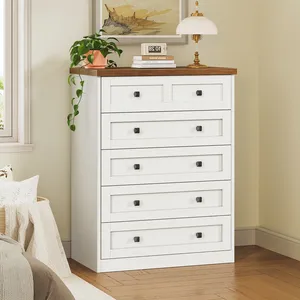 Tủ quần áo 6 ngăn kéo hiện đại tối giản kết hợp với đầu óc chó ấm áp và các điểm nhấn kim loại màu đen - Product Image 6