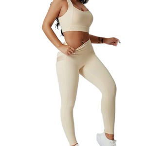 <b>Women</b> Yoga Sportswear Outfit Matching Fitness Top And <b>Leggings</b> Comfortable Stretch Material <b>Women</b> Fitness Yoga Clothing Set Two - Product Image 1