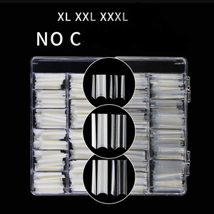 BIN Punte per Unghie Quadrate XXL Personalizzabili con Logo, 500 Pezzi per Scatola, Trasparenti, Senza Curva a C, Forma Dritta Extra Lunga 2XL, Mezza Copertura - Product Image 5