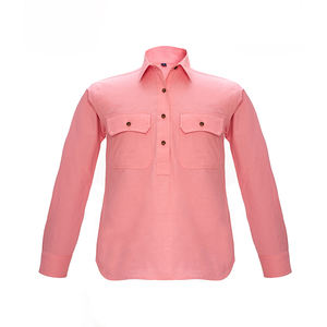 OEM Chemise de travail australienne à demi-bouton 100% Chemise de travail agricole en coton | Chemises de pays pour hommes - Product Image 4