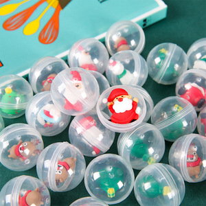 32mm Transparent Christmas Twisted <strong>Egg</strong> Toy Capsule Round Ball Surprise <strong>Eggs</strong> With Mini Christmas Toys - Product Image 2