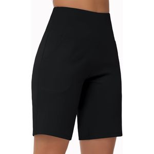 FOXA Short Bermuda taille haute pour femme avec poches zippées pour la course à pied, la randonnée et le fitness - Product Image 2