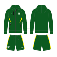 Ensemble complet de tenue de football personnalisée, maillot vert et jaune, shorts, chaussettes, survêtement, casquette de baseball, sac de sport, logo personnalisé, uniforme