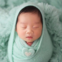 Simple nouveau-né photographie accessoires Wrap à la main Crochet tricoté gros extensible tricot Wrap bébé posant tissu couche de remplissage