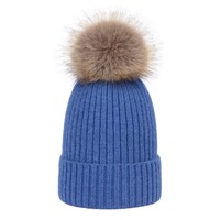Chapeaux d'hiver à pompon en fausse fourrure, bonnet tricoté pour femmes
