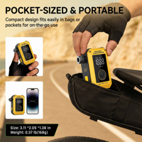 Compresseur d'air électrique portable intelligent 150 PSI pour vélo, moteur sans balais, gonfleur de pneus LCD Type-C Presta Schrader pour vélos et ballons