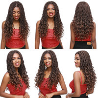 Nouveautés en gros : Perruques Rasta Bohèmes à dentelle frontale, bouclées, tressées style cornrow, avec fausses locks et dreadlocks