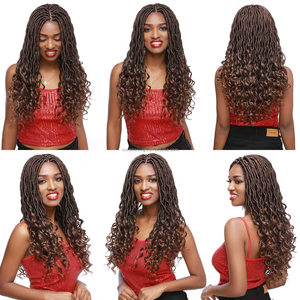 Novità all'ingrosso: Parrucche <span class=keywords><strong>Rasta</strong></span> Bohemian con dreadlock sintetici ricci e trecce cornrow con frontale in pizzo - Product Image 5