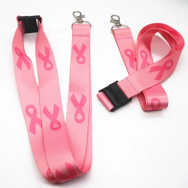 Portefeuilles Borstkanker Pink Ribbon Lanyards Facemask Touw Lanyard